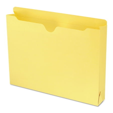 Smead 75571 File Jacket with Double-Ply Tab and Two Inch Expansion, Letter, Yellow, 50/Box