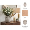 thumbnail image 5 of Terracotta Triple Handle Vase for Living Room Decor - Casual Home Decor Accent for Entryway, Bedroom, and Office Shelf - Decorative Flower Vase for House and Dining Room Table - 10", Ivory & Tan, 5 of 12