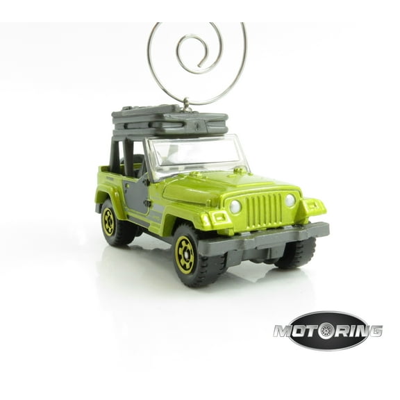 Jeep Wrangler Green Car Rare Christmas Tree Ornament Diecast