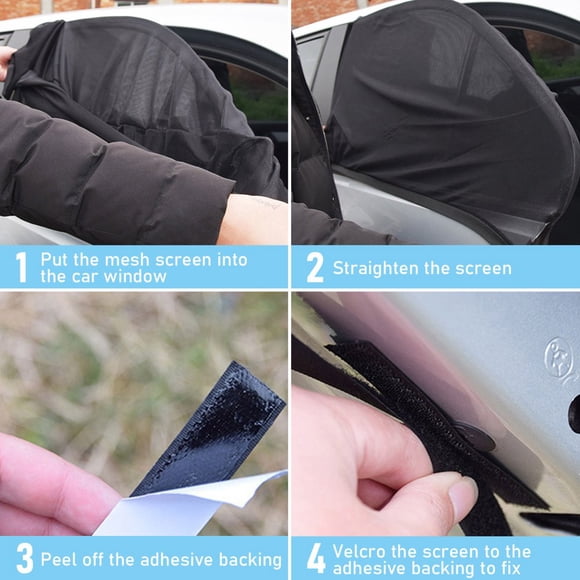 Dosaele Car Window Shade 2 Pack Breathable Mesh Rear Side Car Window Cover to Keep Your Car Cool and Comfortable