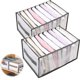 thumbnail image 1 of Organizador de armario con 2 cajones, color gris, divisor de malla para ropa, plegable y lavable., 1 of 5