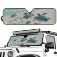 thumbnail image 2 of Uorisanigo Beach Turtle Car Windshield Sun Shade Compatible with Jeep Wrangler TJ JK JL &Gladiator JT 2/4 Door, Windshield Sunshade Front Window Sun Visor for Jeep, Blocks Sunlight Heat UV Rays, 2 of 7