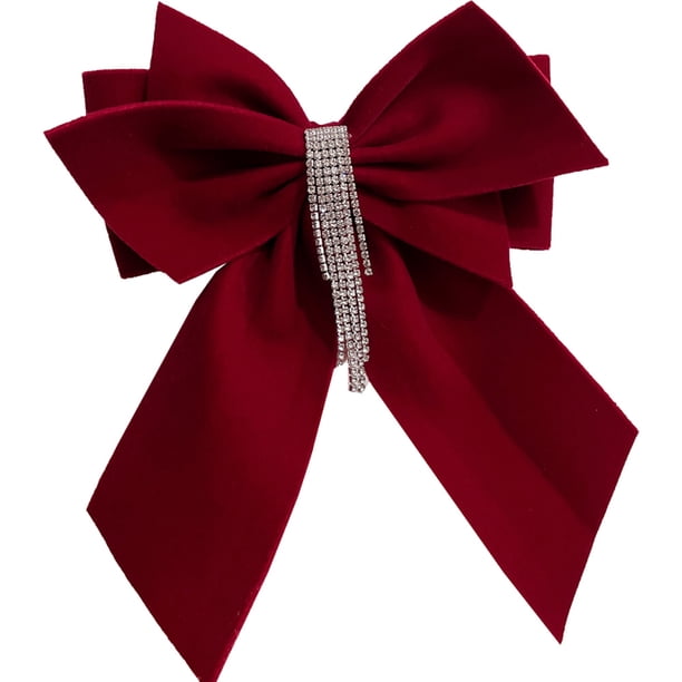 Pinza para el pelo con nudo de lazo grande vintage con borla de diamantes de imitación, pasador de mariposa para novia, fiesta de graduación, accesorios para el cabello para mujeres, niños y niñas de