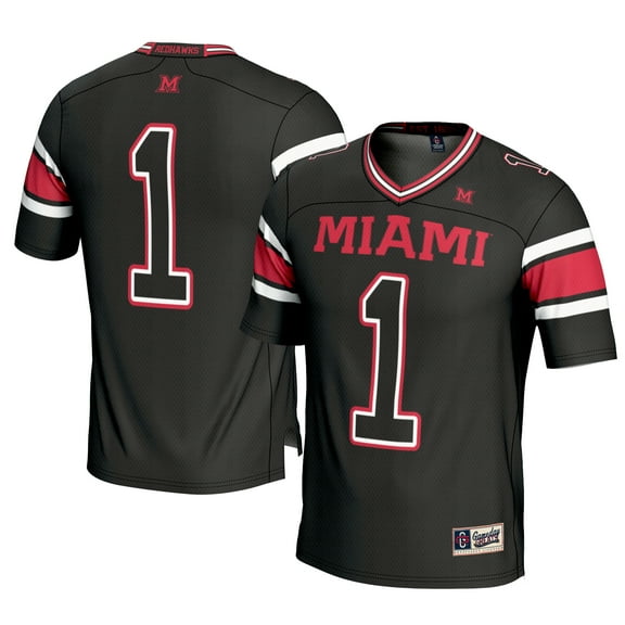 Men's GameDay Greats #1 Black Miami University RedHawks Football Jersey