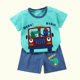 thumbnail image 4 of Honeeladyy - Conjunto de pantalones cortos de verano para niños y niñas, cuello redondo, manga corta, estampados, pantalones cortos, conjuntos casuales, verde, 2-3 años, 4 of 4