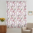 thumbnail image 2 of Pink Beige Flowers Sheer Curtains 54 Inches Long, Spring Floral Elegant Pastoral Botanical Light Filering Curtains, Breathable Simi Curtain Privacy Drapes for Kitchen Bathroom Small Window Treatment, 2 of 9