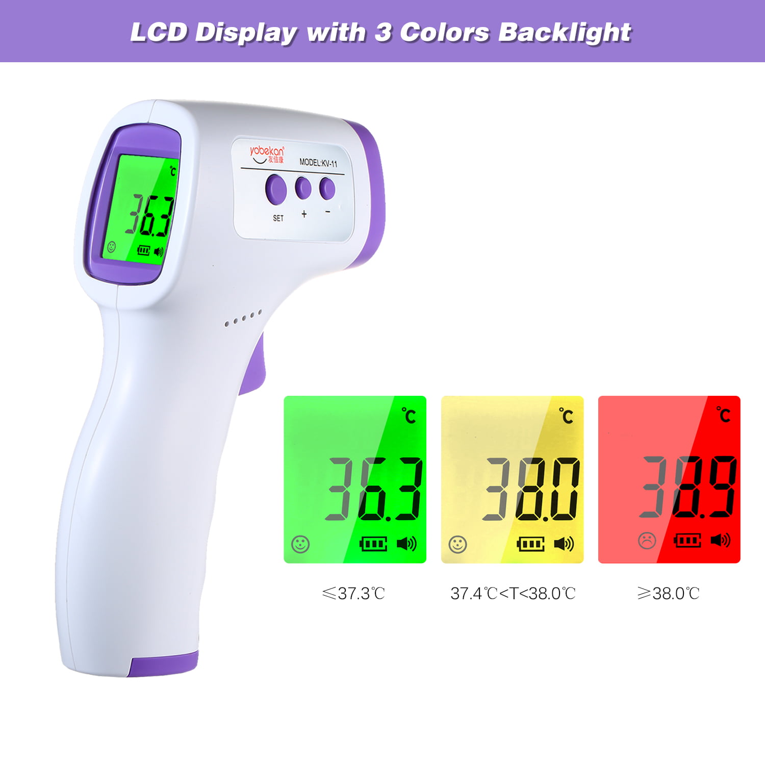 SU&YU Thermometer LCD Digital Non-Contact IR Infrared Thermometer Forehead Body Temperature Meter