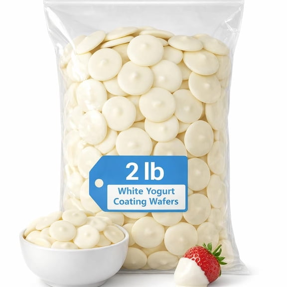 Bulk White Yogurt Coating Wafers for Baking, Dipping & Decorating, 2 lb