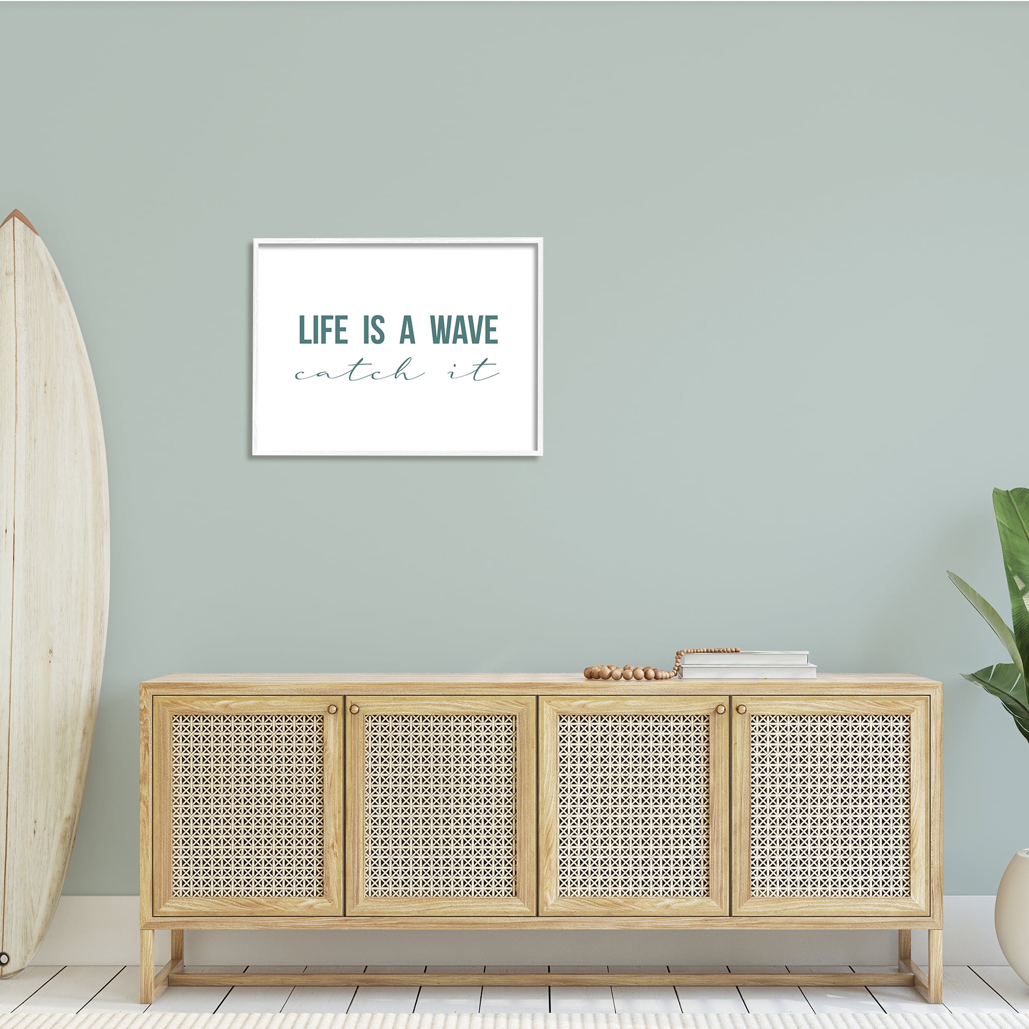 Stupell Indtries Life's A Wave Catch It Phrase Nautical Typography,30 x 24,Design by Birch&Ink