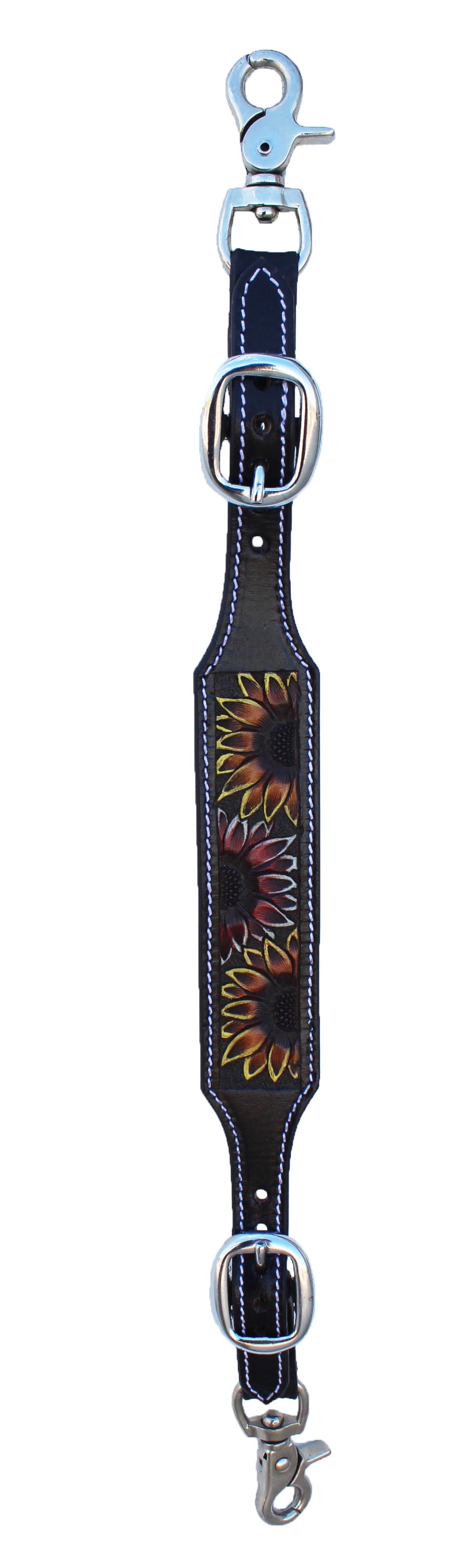 FREE SHIPPING! PONY Size Floral Tooled Leather Wither Strap with Scissor Snaps 