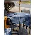 thumbnail image 5 of Outdoor Tablecloth with Umbrella Hole for Patio/Picnic/Party/Camping, Navy Blue Butterfly Waterproof Table Cloth Square Cover Washable, Aesthetics Contemporary Luxury (54"x 54"), 5 of 9