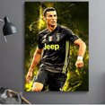 thumbnail image 3 of Cuadro Decorativo CR7 Juventus Negro Canvas Listo Para Colgar 60x90cm Jungle Art Impresion Tela Arte, 3 of 7