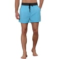 thumbnail image 5 of Unique Bargains Men's Vacation Solid Color Drawstring Elastic Waist Surfing Shorts 32 Light Blue, 5 of 5