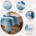 thumbnail image 5 of Orange Navy Blue Ombre Table Cloth Waterproof Tablecloths, Abstract Beach Waves Gradient Tablecloth Dining Table Cover for Kitchen Party Tabletop Outdoor, Rectangle Tablecloth 52x70 Inch, 5 of 9