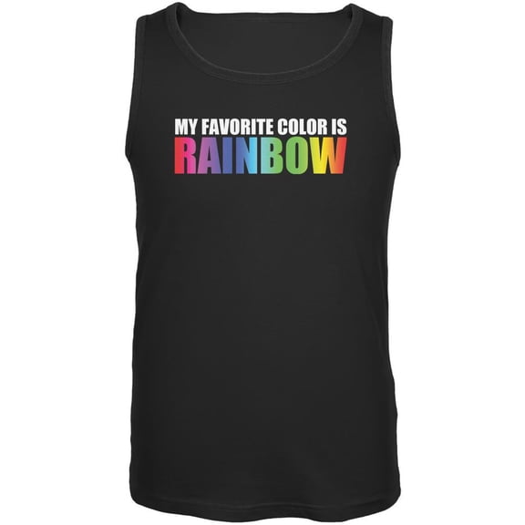 Rainbow Favorite Color LGBT Black Adult Tank Top - X-Large