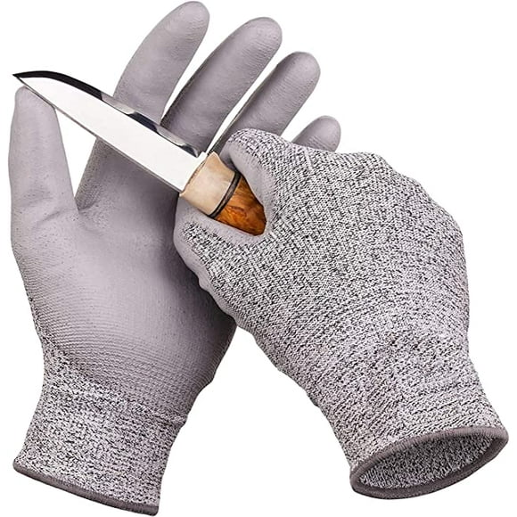 EN 388 Certified Food Grade Level 5 Polyurethane Coated Work Gloves, Machine Washable Cut and Stab Resistant