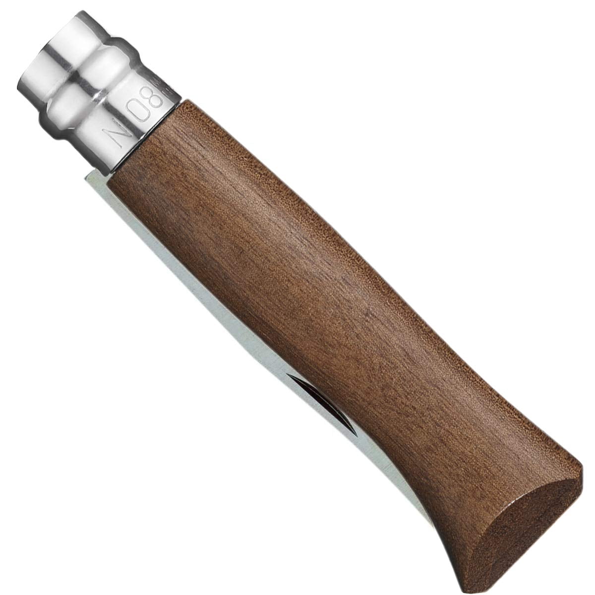 Opinel 328625 No.08 Stainless Steel Folding Knife - Walnut Wood