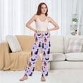 thumbnail image 6 of FORMRS Women's Pajama Pants with Pockets Soft Comfy Loungewear Sleep Bottom, Sizes S-2XL, Purple Halloween Pumpkin, 6 of 8