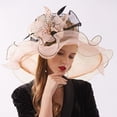 thumbnail image 2 of YAYUBA Women Fascinator Hat Floral Tea Party Wedding Hat,White, 2 of 4