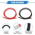 thumbnail image 4 of Unique Bargains 1 Pair 2 AWG Gauge 5ft Battery Inverter Cable with 3/8" 5/16" Ring Universal for Car Vehicle Black Red, 4 of 6