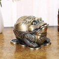 thumbnail image 4 of Toad Frog Animal Metal Ashtray for Cigarettes with Lid Windproof Decorative Cigarette Ashtray Ashtray Holder (Bronze) for Indoor and Outdoor Smokers N, 4 of 4