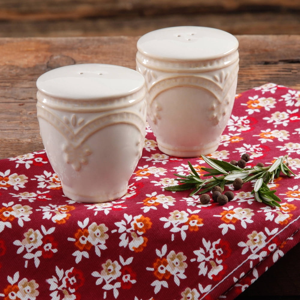 The Pioneer Woman Farmhouse Lace Linen Salt & Pepper Set