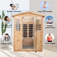 thumbnail image 4 of 4 Person Outdoor Sauna, Far Infrared Sauna for Home, 2050W Outdoor Far Infrared Sauna, Hemlock Wood Low EMF Wooden Sauna,  Indoor Home Sauna with LED Reading Lamp, 360° Stereo Speaker, 4 of 8
