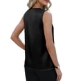 thumbnail image 5 of ctdiral Womens Satin V Neck Tank Tops Summer Sleeeveless Tanks Solid Color Loose Fit Tunic Tops Elegant Office Work Blouse Black XXL, 5 of 8