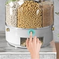 thumbnail image 4 of Blukids Cereal Dispenser Grain Dispenser,360° Rotating 6 Grid Food Dispenser,Grain and Rice Storage Container Kitchen,One-Click Rotating Dry Food Dispenser for Lentils,Beans, Barley, Millets(White), 4 of 6