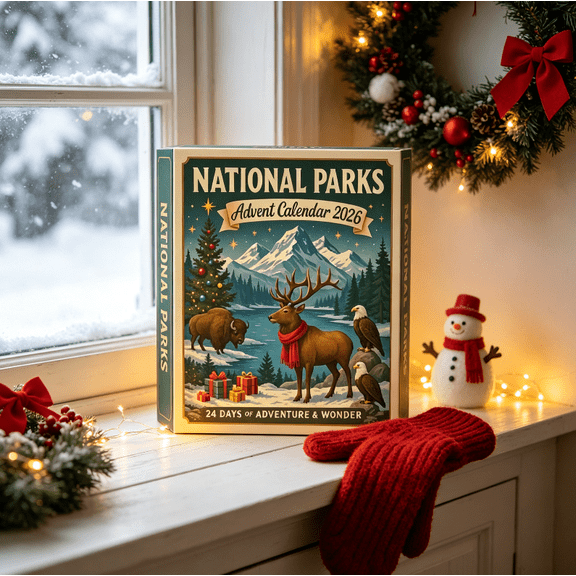 2026 National Parks Advent Calendar, 24 Days of Wildlife Surprise Christmas Countdown, Collectible Animal Hanging Decor, Holiday Present for Outdoor Enthusiasts