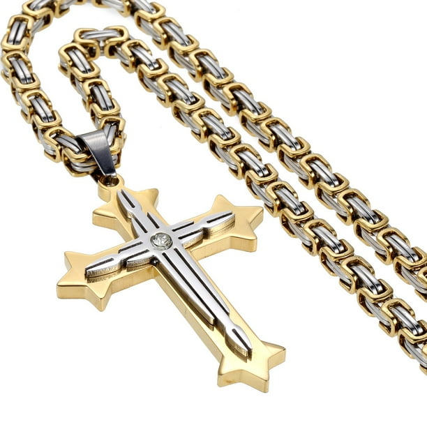 Hermah Mens Stainless Steel Cross Pendant Necklace W 5mm Byzantine Chain 22 24inch Com - Byzantine Cross Pendant Hermah Mens Stainless Steel Cross Pendant Necklace W 5mm Byzantine Chain 22 24inch Com - Byzantine Cross Pendant