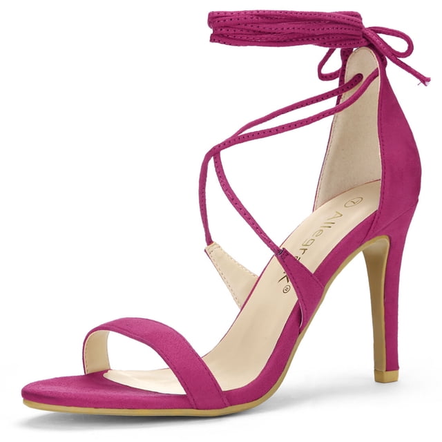 Sandalias con cordones de tacón Alto de Estilete Allegra K Rosa Caliente 36