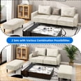 thumbnail image 5 of Dextrus Small Modern Loveseat Couch Sofa , Modular Sectional Convertible Sofa with Ottoman, Velvet Fabric Flexible Combination Corner Couch for Living Room, Apartment, Beige, 5 of 8