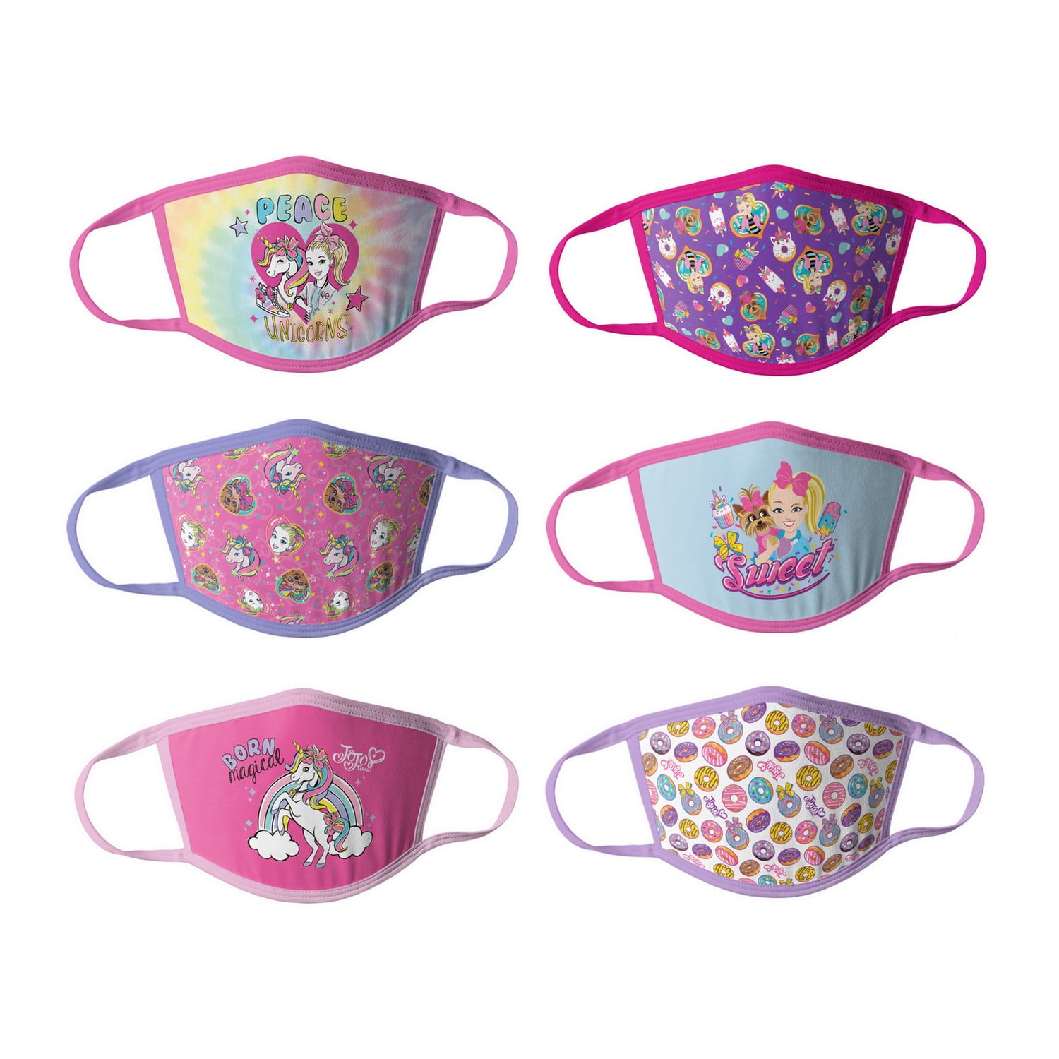 JoJo Siwa Girls Kids Face Masks - 6pk