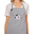 thumbnail image 2 of Cozyville Apron, Heavy Duty Cotton Canvas Chef Apron, Embroidered Ghost Boo Design, Adjustable Strap Grill Apron, BBQ Apron for Men, Cooking Apron for Women, 11.3-Oz (320 g) Gray Color, 2 of 3