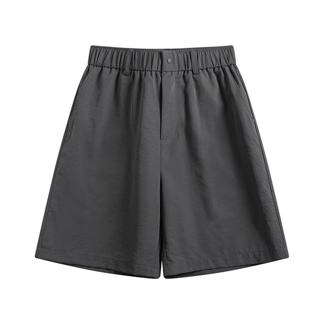 pstuiky Abreviatura para hombres, Pantalones cortos de playa holgados para hombre, de color liso, informales, a la moda, con bolsillos, botones y cremallera Pantalones cortos de golf