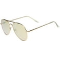 thumbnail image 3 of sunglassLA Unisex Small Full Metal Color Mirror Teardrop Flat Lens Aviator Sunglasses (Gold / Pink Mirror) - 56mm, 3 of 4