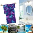 thumbnail image 4 of GZHJMY Tropical Coconut Palm Trees Pattern Soft Decorative Set of 3 Towels, 1 Bath Towel+1 Hand Towel+1 Washcloth, Multipurpose for Bathroom, Hotel, Gym, Spa and Beach, 4 of 5