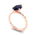 thumbnail image 2 of Solitaire Engagement Ring for Women - 2ct Simulated Blue Sapphire in 14K Rose Gold Promise Ring, 2 of 5