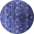 thumbnail image 1 of Ahgly Company Indoor Round Oriental Blue Industrial Area Rugs, 4' Round, 1 of 4