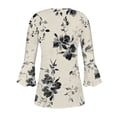 thumbnail image 4 of Womens Tops Summer Trendy Print V Neck 3/4 Sleeve Blouse Spring Tops for Women, 4 of 5