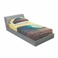 thumbnail image 3 of Ocean Bedding Set with Sheet & Covers, Ocean Breaking Wave at Sunset in Warm Colors Sea Seasonal Picture Art, Printed Bedroom Decor 2 Shams, 4 Sizes, Turquoise Yellow Brown, by Ambesonne, 3 of 3