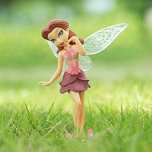 6 Pieces Miniature Fairies Accessories Mini Figurines Little Girl Sculpture  Yard Ornaments Potted Plants Resin Decor for Outdoor Garden Lawn Decoration  