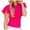Hot Pink, variant on Women's T-Shirts Casual Knitted Polka Dot Mesh Ruffle Short Sleeved Round Neck Versatile Top for Women