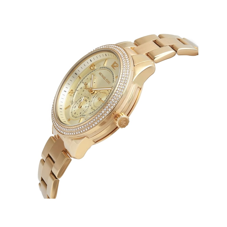 New Michael Kors Runway Gold-tone Steel Champagne Dial Lady  display picture 1
