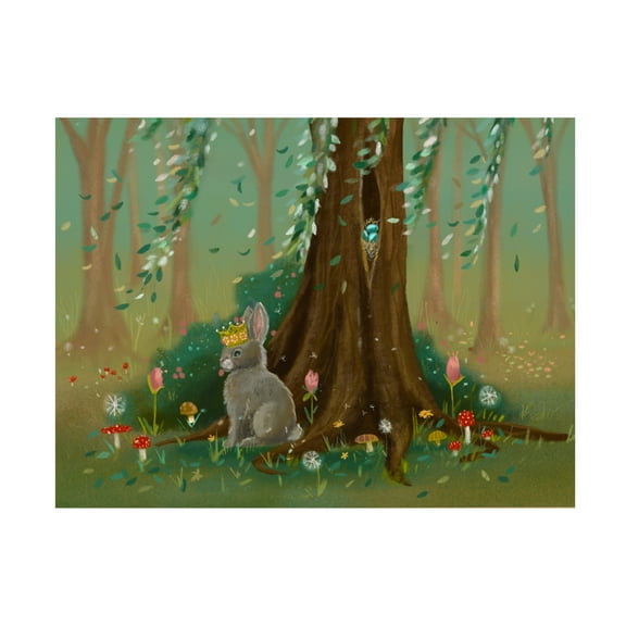 Canvas Wall Art - Christine Rotolo 'Forest Animals Bunny' Wall Art for Living Room, Bedroom, or Office Décor by Trademark Fine Art - 19 x 14 Inches