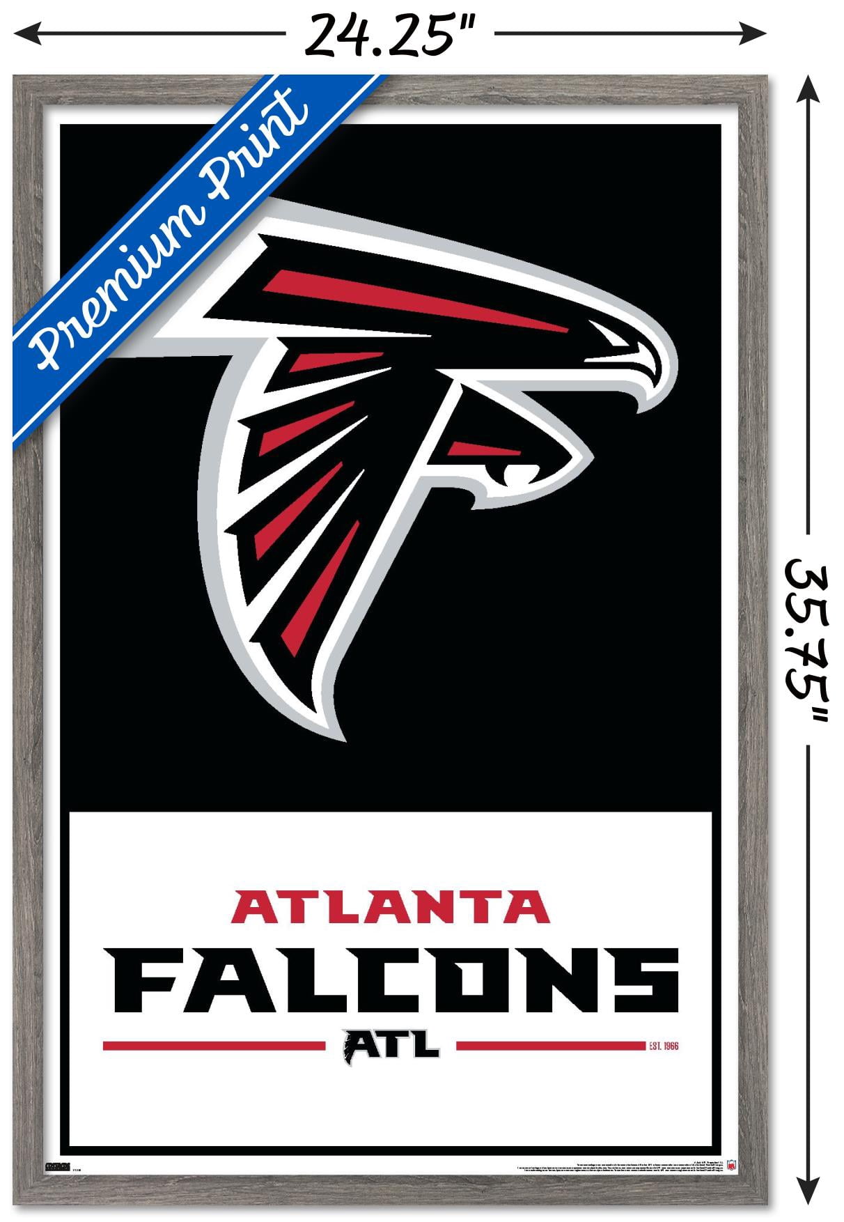 NFL Atlanta Falcons - Logo 21 Wall Poster, 22.375" x 34", Framed