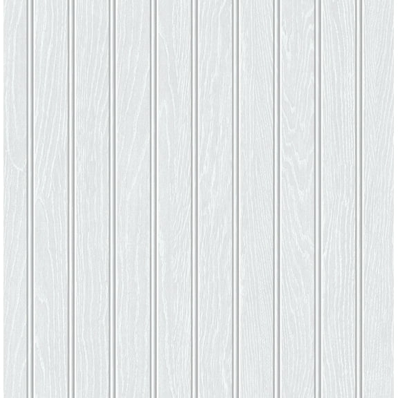 Seabrook Designs Pearl Grey Faux Beadboard Prepasted Wallpaper