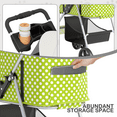 thumbnail image 6 of MoNiBloom 4 Wheel Foldable Dog Pet Stroller with Cup Holder, Lawn Green with White Polka Dots, 6 of 12