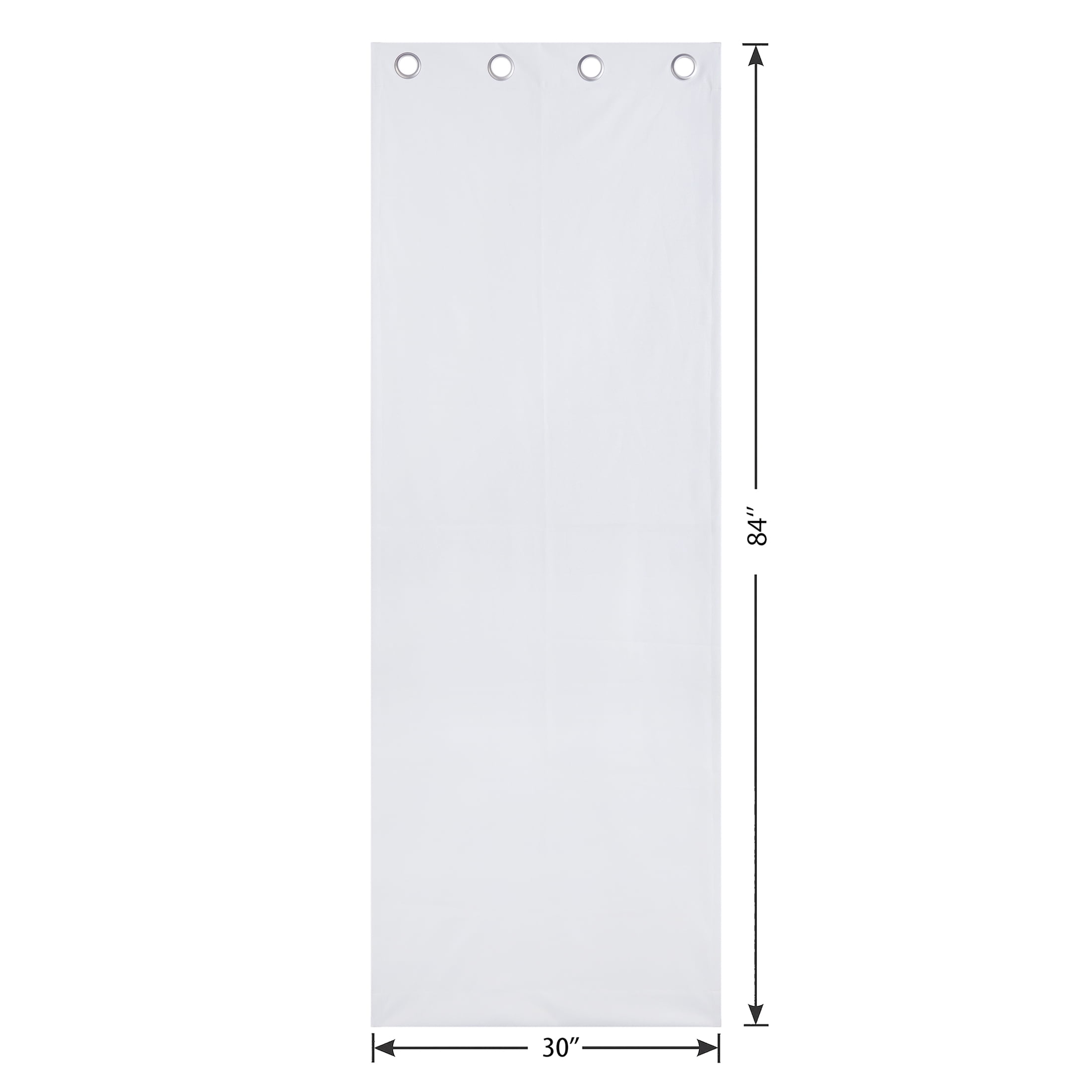 Mainstays White Solid Blackout Grommet Single Curtain Panel, 30" W x 84" L